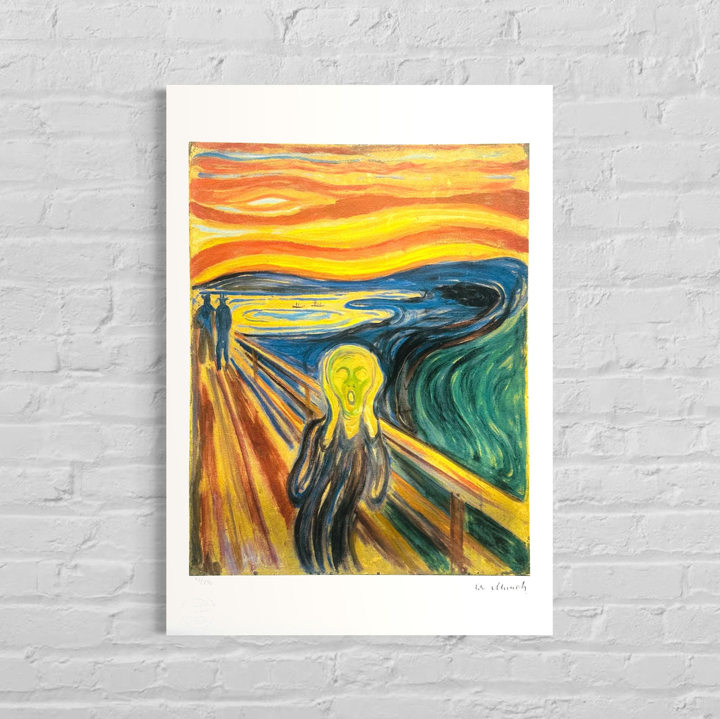 Genummerde editie EDVARD MUNCH "The Cream" Gesigneerd - Certificaat - Limited lithografie - Noorse kunstenaar - after